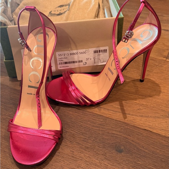 Pink/Fuchsia Gucci High Heel Sandals NWT - Picture 6 of 7